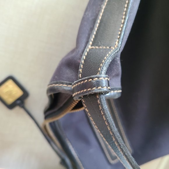 Vintage Black Ralph Lauren 'Lauren' Cotton & Leather Crossbody Bag - Picture 11 of 16